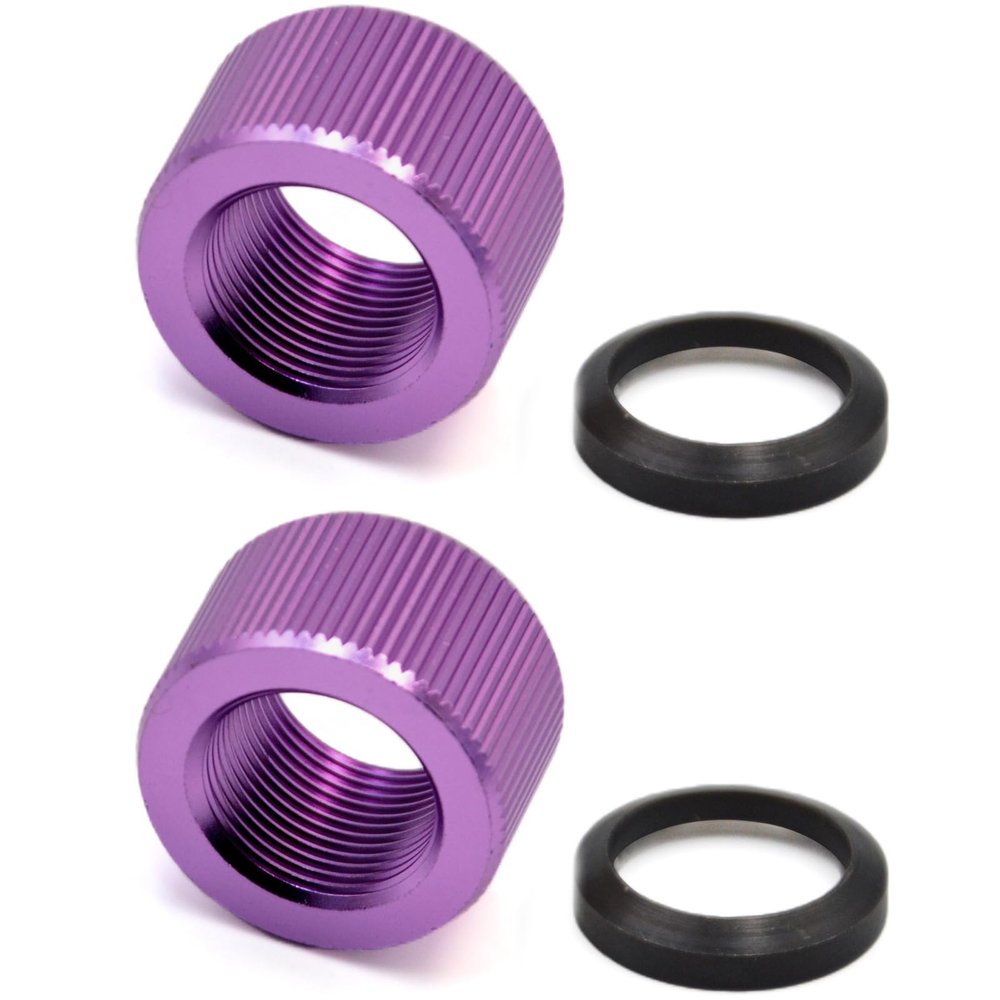 5/8 x 24 Thread Protector Aluminum & Crush Washers Steel 4 Pack with Chosen Color and Texture