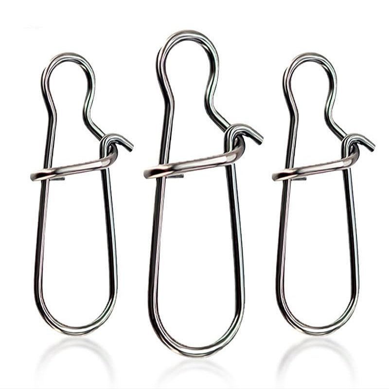 AOHRO Pack of 200 Fishing Snaps Clips Fastlock Duo Lock Snap #0-#8 Quick Change (#2,35Lb/18kg 200pcs)