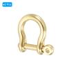 PATIKIL D-Ring Shackle, 2 Pack 9mm Inner Width Pure Brass U Type Fob Key Hook Small Bow Shackles for DIY Craft Leather Replacement view 3