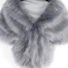 Fashion Elegant Bridal Wedding Faux Fur Long Shawl Wrap Warm Scarf Bridesmaids Christmas Gifts For Women view 3