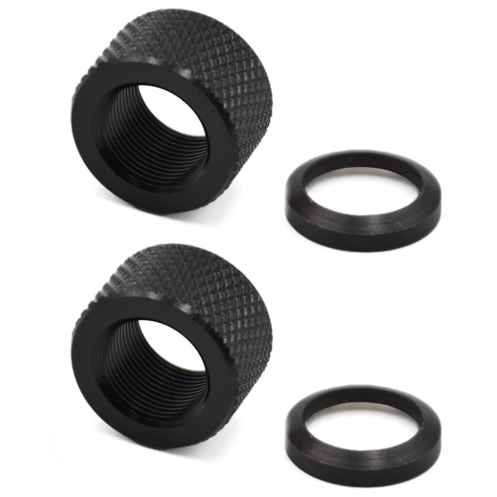 5/8 x 24 Thread Protector Aluminum & Crush Washers Steel 4 Pack with Chosen Color and Texture