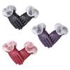 ECYC Women PU Leather Gloves, Winter Warm Gloves Faux Fur Trim Cuff Thick Gloves for Women view 4