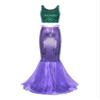 Miutii Women's Mermaid Tail Costume Skirt Fish Scale Print High Waist Hip Skirt Sequins Long Maxi Dress Green&Purple 3X-Large view 1
