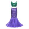 Miutii Women's Mermaid Tail Costume Skirt Fish Scale Print High Waist Hip Skirt Sequins Long Maxi Dress Green&Purple 3X-Large view 2