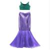 Miutii Women's Mermaid Tail Costume Skirt Fish Scale Print High Waist Hip Skirt Sequins Long Maxi Dress Green&Purple 3X-Large view 3