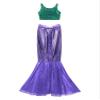 Miutii Women's Mermaid Tail Costume Skirt Fish Scale Print High Waist Hip Skirt Sequins Long Maxi Dress Green&Purple 3X-Large view 4