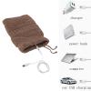 2 in 1 USB Heated Hat Winter Knitted Hat Running Hats Fleece Skull Cap Neck Warmer Circle Loop Scarf for Women Coffee view 2
