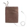 2 in 1 USB Heated Hat Winter Knitted Hat Running Hats Fleece Skull Cap Neck Warmer Circle Loop Scarf for Women Coffee view 4