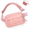 BesTour Fanny Packs for Women Men,Belt Bag,Water-resistant Crossbody Bag with 4 Zipper Pockets,Fashion Waist Packs with Adjustable Strap for Workout/Running/Yoga/Shopping/Hiking,Pink view 1