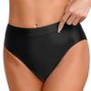 Hedmy Women Oil Glossy High Waist Booty Shorts High Cut Thong Briefs Panties Shiny Rave Dance Bottoms Black Medium view 1