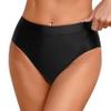 Hedmy Women Oil Glossy High Waist Booty Shorts High Cut Thong Briefs Panties Shiny Rave Dance Bottoms Black Medium view 2