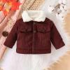 Baby Boys Girls Corduroy Jacket Kids Toddler erpa Lined Top Lapel Button Down Thicked Warm Coat (Green, 3-6 Months) view 3