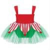 dPois Girls Christmas Tutu Dress Dance Figure Ice Skating Dress Xmas Mrs Santa Elf Dress Up Party Costume Red 8 Years view 2