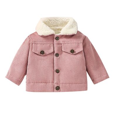 Baby Boys Girls Corduroy Jacket Kids Toddler erpa Lined Top Lapel Button Down Thicked Warm Coat (Pink, 3-6 Months)