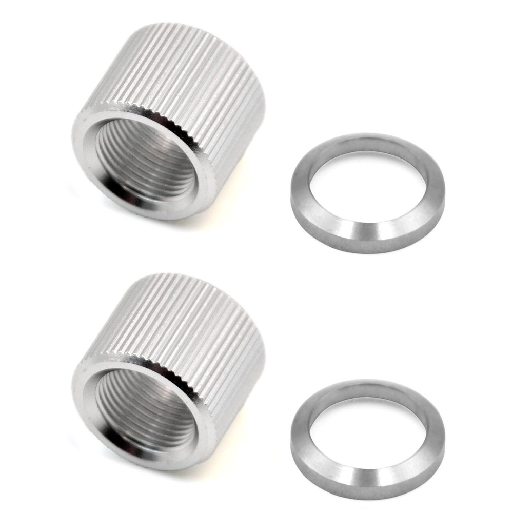 EQUIPTAC 1/2x28 Thread Protector Aluminum & Crush Washers Steel 4 Pack with Chosen Color and Texture