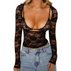 Fairy Grunge Shirts for Women Y2K Tops Long Sleeve Lace Patchwork Tees Teen Girls Vintage Slim Blouse Fall Clothes (2Pcs Black, L) view 2