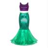 Miutii Women's Mermaid Tail Costume Skirt Fish Scale Print High Waist Hip Skirt Sequins Long Maxi Dress Purple&Green 3X-Large view 1