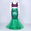 Miutii Women's Mermaid Tail Costume Skirt Fish Scale Print High Waist Hip Skirt Sequins Long Maxi Dress Purple&Green 3X-Large view 4