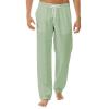 Linen Pants Men Big Tall Casual Cotton Yoga Pants with Pockets Drawstring Elastic Waist Straight-Leg Lightweight Pants Loose Summer Beach Dress Pants Trousers (A1-Green,Large) view 3