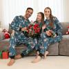 Adisputent Christmas Pajamas for Family Matching Cute Long Sleeve Couples Soft Holiday Sleepwear Funny Christmas Pjs sets One Piece Turquoise K 6 Years view 3