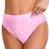 Hedmy Women Oil Glossy High Waist Booty Shorts High Cut Thong Briefs Panties Shiny Rave Dance Bottoms Pink Medium view 1