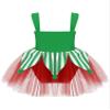 dPois Girls Christmas Tutu Dress Dance Figure Ice Skating Dress Xmas Mrs Santa Elf Dress Up Party Costume Green 6 Years view 2