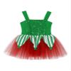 dPois Girls Christmas Tutu Dress Dance Figure Ice Skating Dress Xmas Mrs Santa Elf Dress Up Party Costume Green 6 Years view 3