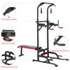 Arlopu Power Tower with Bench, Pull Up Bar Stand, Dip Bar w/Folding Bench 4 Ropes Strength Training, Multi-Function Fitness Equipment for Home Gym, Adjustable Heights and Angles Dip Station, 400LBS view 4