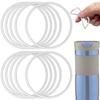 10 Pcs Replacement Gasket Rubber Lid Seals Compatible with 16 & 20 oz Contigo Snapseal Byron Travel Mug Ring, Silicone Leak-Proof Replacement Part for Contigo Coffee Travel Tumbler, White view 1
