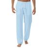Linen Pants Men Summer Wedding Casual Cotton Yoga Pants with Pockets Drawstring Elastic Waist Straight-Leg Lightweight Pants Loose Summer Beach Pants Regular Fit (A2-Blue,X-Large) view 3