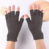 Fingerless Gloves for Women Half Finger Gloves Winter Stretchy Knit Fingerless Mittens Unisex for Cold (Grey, 18-40) view 2