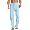 Linen Pants Men Big Tall Casual Cotton Yoga Pants with Pockets Drawstring Elastic Waist Straight-Leg Lightweight Pants Loose Soft Breathable Summer Beach Pants Trousers (A4-Light Blue,3X-Large) view 2