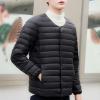 SWJGLITTR Men's Down Jacket Male Lightweight Puffer Winter Collarless Jacket Man Warm Inner Down Jacket Liner (Medium,Black) view 3