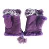 ECYC Women Winter Fingerless Gloves, Faux Fur Hand Wrist Warmer Gloves Cold Weather Warmer Mitten for Women view 1