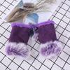 ECYC Women Winter Fingerless Gloves, Faux Fur Hand Wrist Warmer Gloves Cold Weather Warmer Mitten for Women view 2