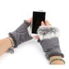 ECYC Women Winter Fingerless Gloves, Faux Fur Hand Wrist Warmer Gloves Cold Weather Warmer Mitten for Women view 3