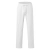 Linen Pants Men Big Tall Casual Cotton Yoga Pants with Pockets Drawstring Elastic Waist Straight-Leg Lightweight Pants Slim Flat-Front Stretch Chino Pant Loose Summer Beach Trousers (A4-White,Large) view 4