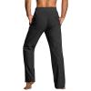 Linen Pants Men Big Tall Casual Cotton Yoga Pants with Pockets Drawstring Elastic Waist Straight-Leg Lightweight Pants Relaxed Fit Loose Summer Beach Pants Trousers (A3-Black,XX-Large) view 3