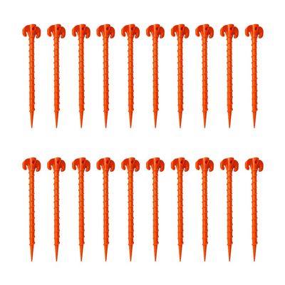 Beach Tent Stakes Canopy Anchors Canopy Stakes Heavy Duty Screw Shape 10 inch - 20 Pack Orange