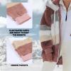 2024 New Rcontrasting Lamb Wool Padded Coat Sherpa Hoodie Lined Jacket Women Faux Fur Shearling Fleece Zip Shacket (US, Alpha, XX-Large, Regular, Regular, Purple) view 3