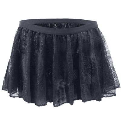 Men's Lace Boxers Briefs, Sexy Low Rise Underwear with Lace Big Skirts Men Lace Under Panties (White,One Size)