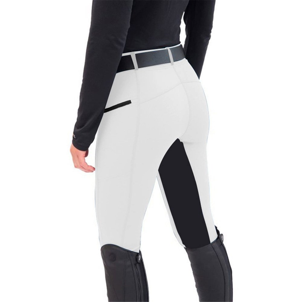 Women's Full Seat Riding Tights Active Silicon Grip Horse Riding Tights Equestrian Breeches White
