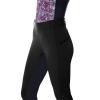 ERTUPE Womens Legging Riding Tights High Waisted Horse Riding Pants Active Equestrian Schooling Breeches with Zipper Pockets Black view 2