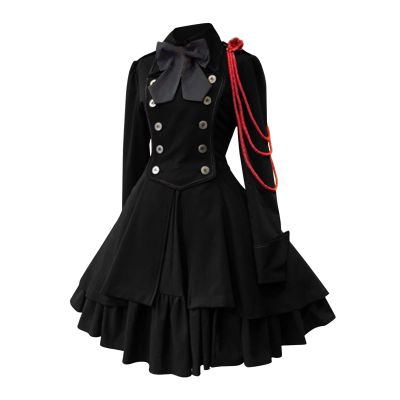 BCDlily Renaissance Gothic Tailcoat Halloween Costumes for Women, Medieval Steampunk Corset Victorian Tailcoat Jacket (T01-5-Black, S)