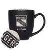Rico Industries NHL Hockey New York Rangers #1 Dad 15oz Laser Engraved Matte Black Ceramic Bistro Mug - for Hot or Cold Drinks view 1
