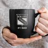 Rico Industries NHL Hockey New York Rangers #1 Dad 15oz Laser Engraved Matte Black Ceramic Bistro Mug - for Hot or Cold Drinks view 2