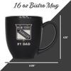 Rico Industries NHL Hockey New York Rangers #1 Dad 15oz Laser Engraved Matte Black Ceramic Bistro Mug - for Hot or Cold Drinks view 4