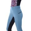 ERTUPE Womens Equestrian Pants Horse Riding Breeches Exercise High Waist Sports Leggings Workout Gym Yoga Blue view 3