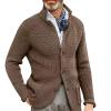 xoxingysm Men's Cardigan Sweaters Knitted Jumper Sweater Long Sleeve Pullover Top Soft Casual Sweaters for Men(Khaki,3X-Large) view 1