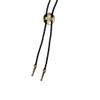 MULBA Vintage American Western Cowboy Indian Art Stone Leather Bolo Tie For Men Women (flowers01-black) view 2